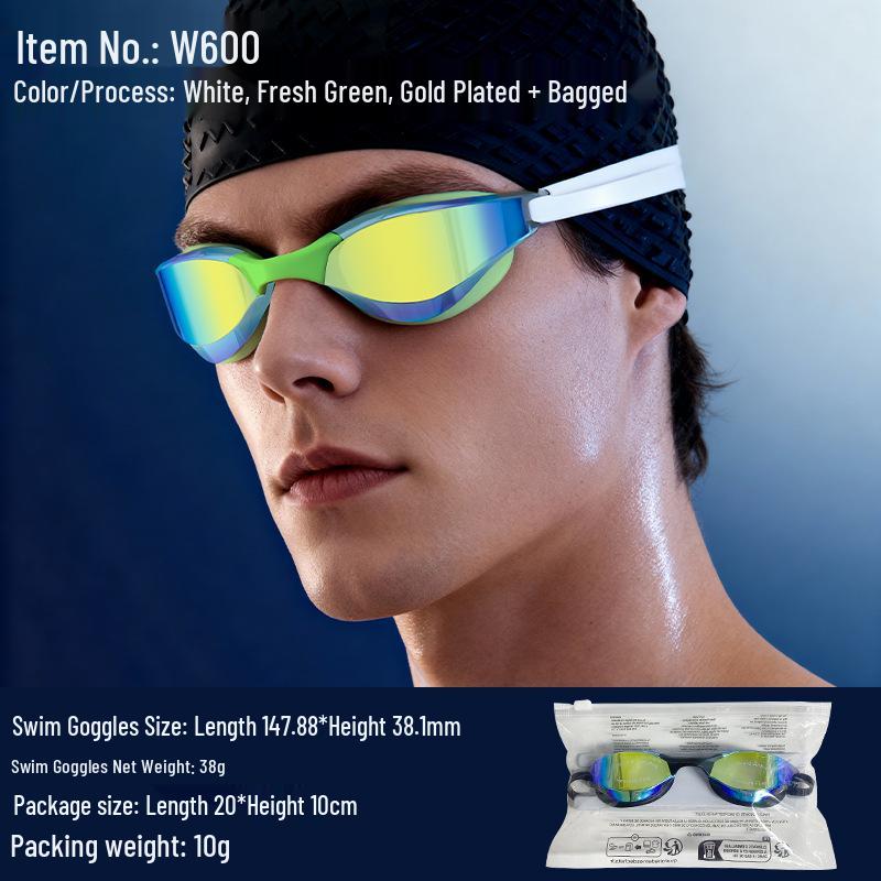 High-Definition Anti-Fog Racing Goggles - Professional Waterproof Swim Goggles for Men & Women.