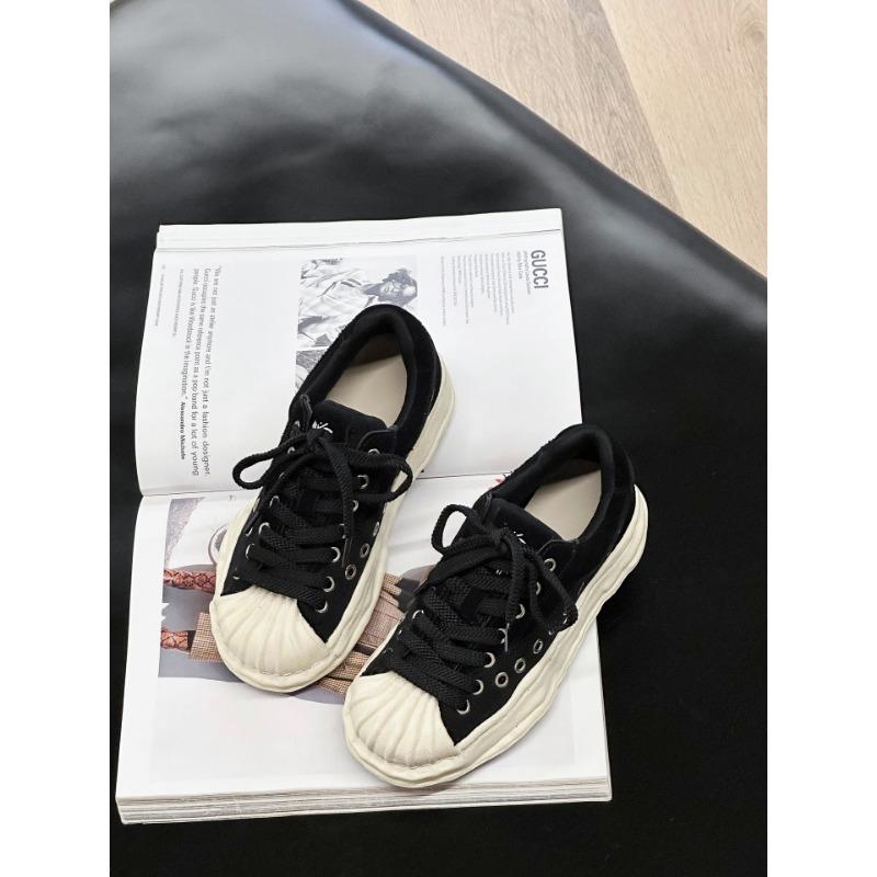 Niche design shell head dissolving shoes heightening platform versatile canvas shoes summer couple senior sense casual board shoes