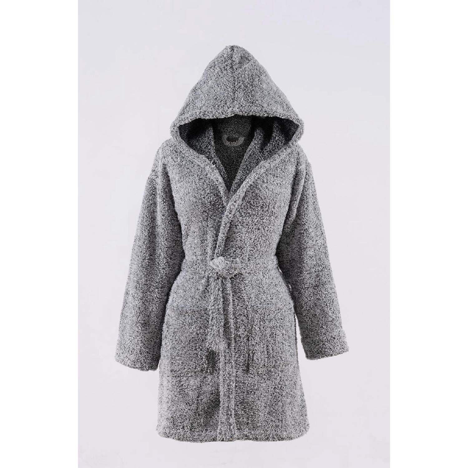 

Plain Hooded Unisex Wellsoft Plush Dressing Gown | Dressing Gown S/M серый