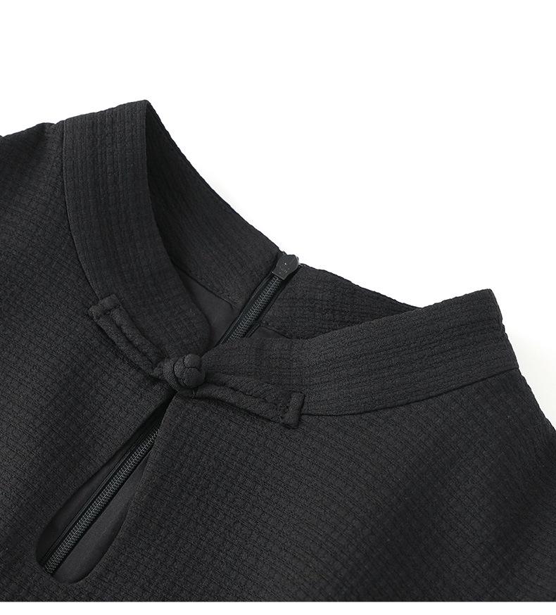 2411403 - Retro Chinesischer Cheongsam: Taillenbetonendes Laternenärmelkleid mit Cool-Touch