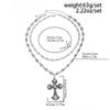 European and American Hip-hop Niche Diamond-encrusted Cross Necklace Men's High-end Sense Personalized Men's Collarbone Chain Jewelry