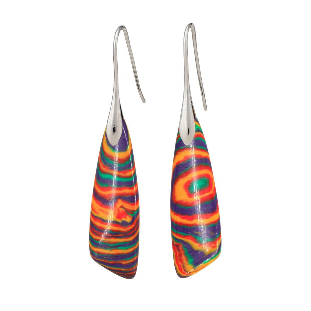 Bohemian Emperor Stone Geometric Pendant Earrings Popular Natural Stone Jewelry