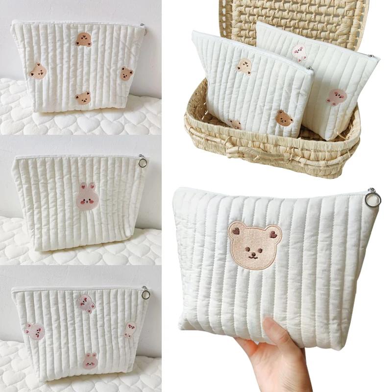1pc Mommy Bag Cute Print Embroidery Mommy Bag Zipper Newborn Baby Diaper Bag Nappy Pouch Travel Stroller Storage Bags