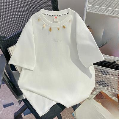 A Trendy Brand Embroidered Design Short-sleeved T-shirt for Men and Women, A New Summer Loose and Slimming Top
