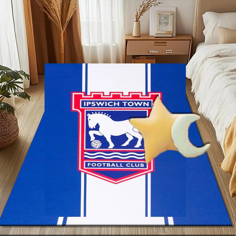 Town Football Club Crest Printed Office Carpet Chair Cushion Entryway Rug, Rugs for Living Room, Bedroom Christmas gifts