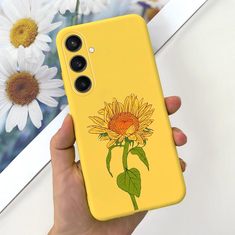 For Samsung Galaxy A55 Case Pretty Cartoon Girls Sunflower Cover Soft TPU Phone Case For Samsung A15 A25 A35 A55 5G Fundas Coque