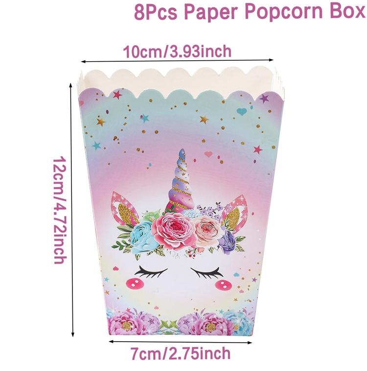 Jungle Safari Popcorn Candy Box Mermaid Butterfly Donut Hawaii Birthday Party Decor Kids Strawberry Wedding Party Supplies Gifts