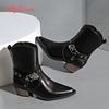 Fashion Aphixta Fashion Spring Autumn Modern Boots Patent Leather Women Ankle Boots 5CM Square Heels Lady Footwear Shoes Big Size 42
