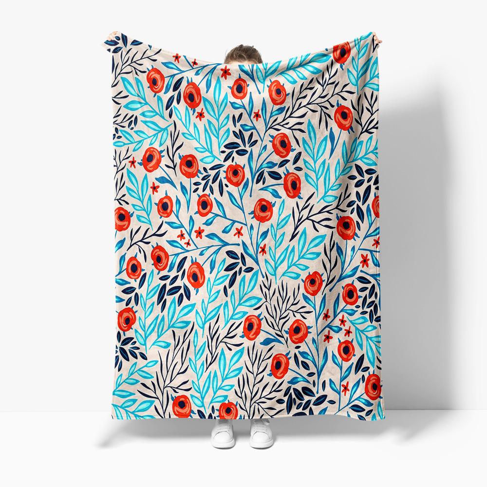 

Cute Floral Quilted Blanket Soft Throw Bed Sofa Cover Decorative Bedspread for Women Girls Gift 130x150cm51x59in