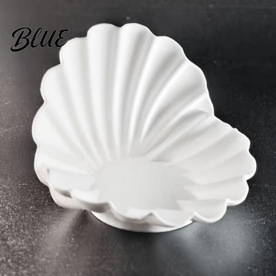 Decorative Jewelry Plate White Shell Dish, 3D Printed Holder, Creamy Dish Key Tray for Rings Earrings Necklaces