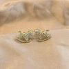 Unique Horse Theme Ear Studs Gold Finish and Stones Adorned for Parties Formal Event Elegant