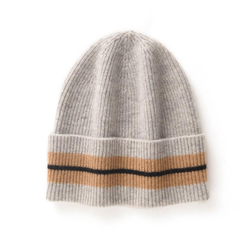 Unisex 100% Pure Cashmere Winter Beanie - Warm Knit European and American Style Slouch Hat