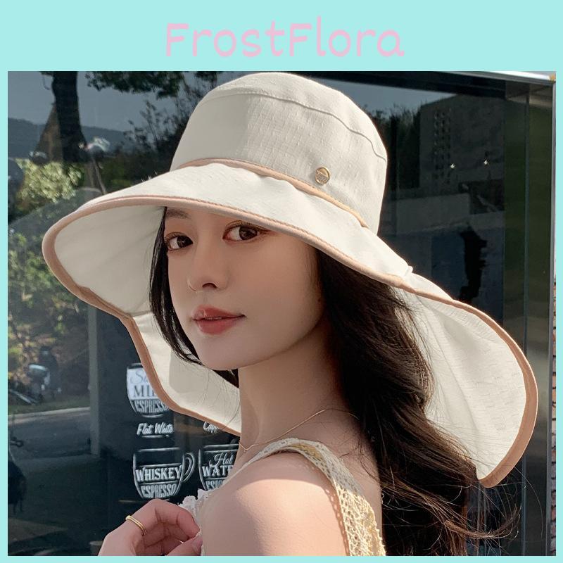 Summer Wide Brim Sun Hat For Women With Breathable Polyester Material For Outdoor Sun Protection