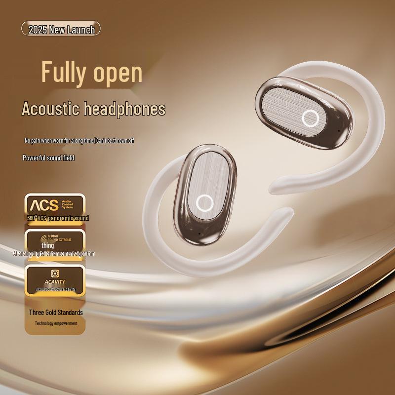 2025 J28 Bone Conduction Bluetooth Headphones: In-Earless, Long Battery Life, Mobile Phone Charging, Ideal for Travel and Cycling.