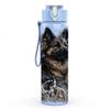 1PC German Shepherd Dog Pet Print 750ml Color Plastic Sports Water Bottle Leakproof Flip Straw Lid Suitable for Sports Office Home Use