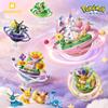Keeppley Anime Pokmon Building Blocks Cartoon Eevee Family Planet Series Assembly Model Toy Ornaments Collection Gift
