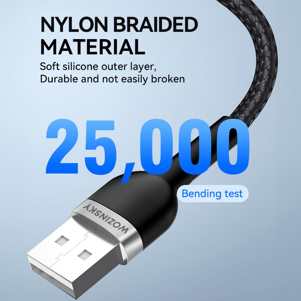 Braided Cable for iPhone USB-A - Lightning 2.4A 1m Black