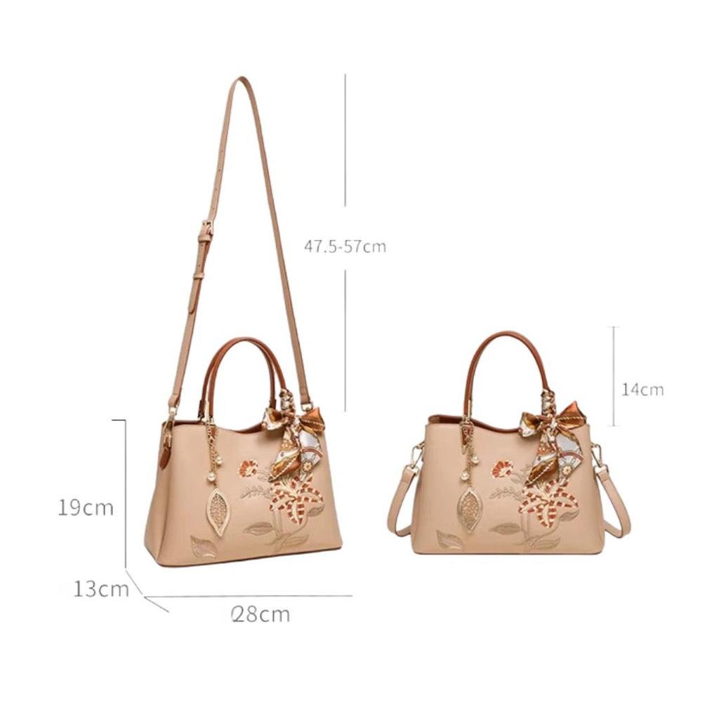 C.BANNER Women's Crossbody Bag, Leather Handbag, Shoulder Bag, Khaki