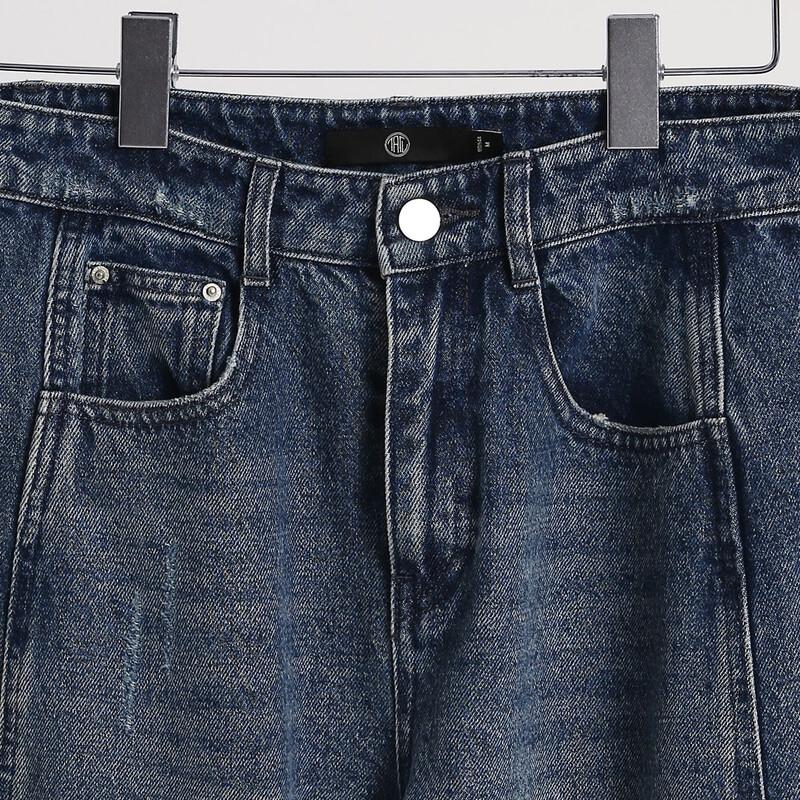 Women's Loose High-Waist Wide-Leg Washed Denim Jeans