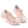 Children's High Heels Elsa Princess Shoes Spring and Autumn Girls' Crystal Shoes Soft Sole Single Shoes for Small, Medium, and Large Children silver