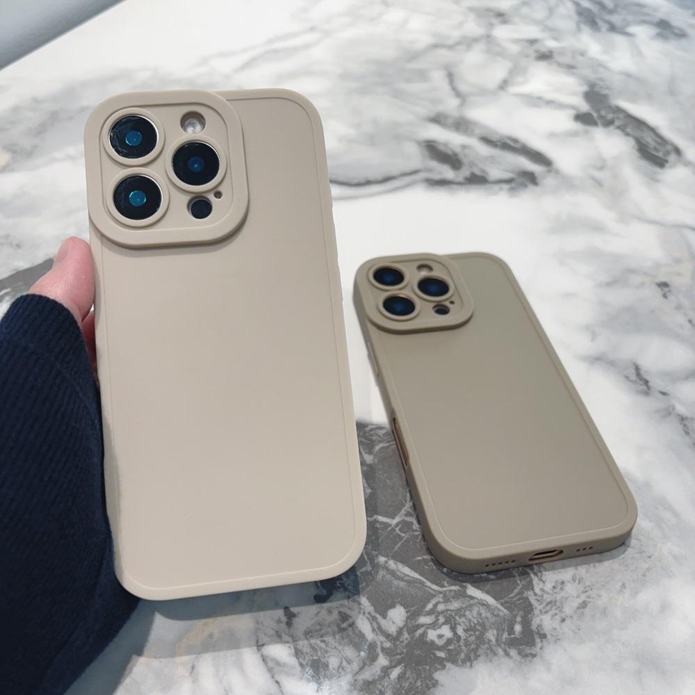 Luxury Soft Matte Solid Color Phone Case For iPhone 16 15 14 Plus 13 12 11 Pro Max X XR XS Plain Shockproof Bumper Back Cover