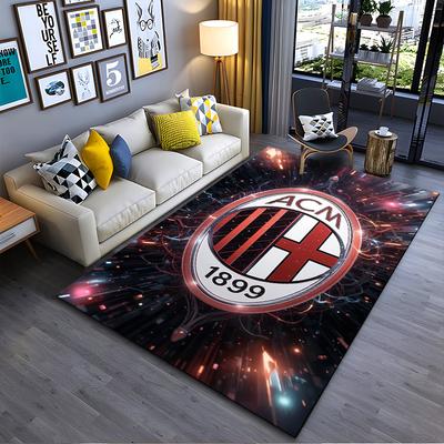 "AC Milan Logo Kleed met 1899 Ontwerp, Sportfan Woondecoratie Tapijt" Geschikt voor gebruik als antislip voor woonkamer slaapkamer banken