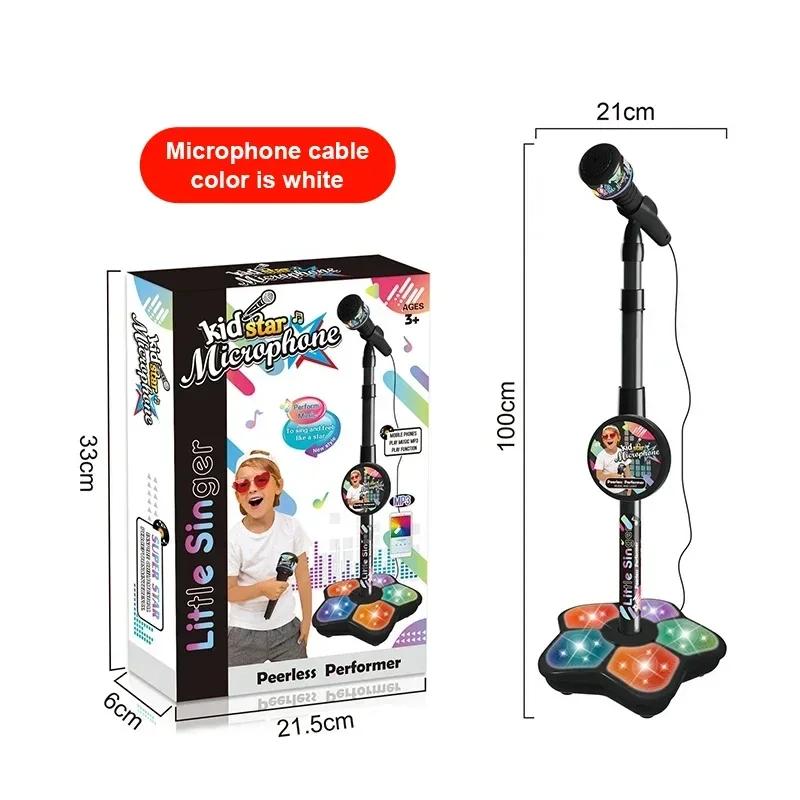 Kids Toys Karaoke Microphone with Stand Singing Song musical instruments Toys with Light Educational development games Children