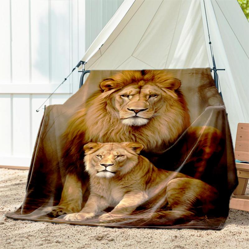 1pc Wolf Pattern Blanket, All Season Lightweight Home Office Outdoor Nap Multifunctional Blanket
