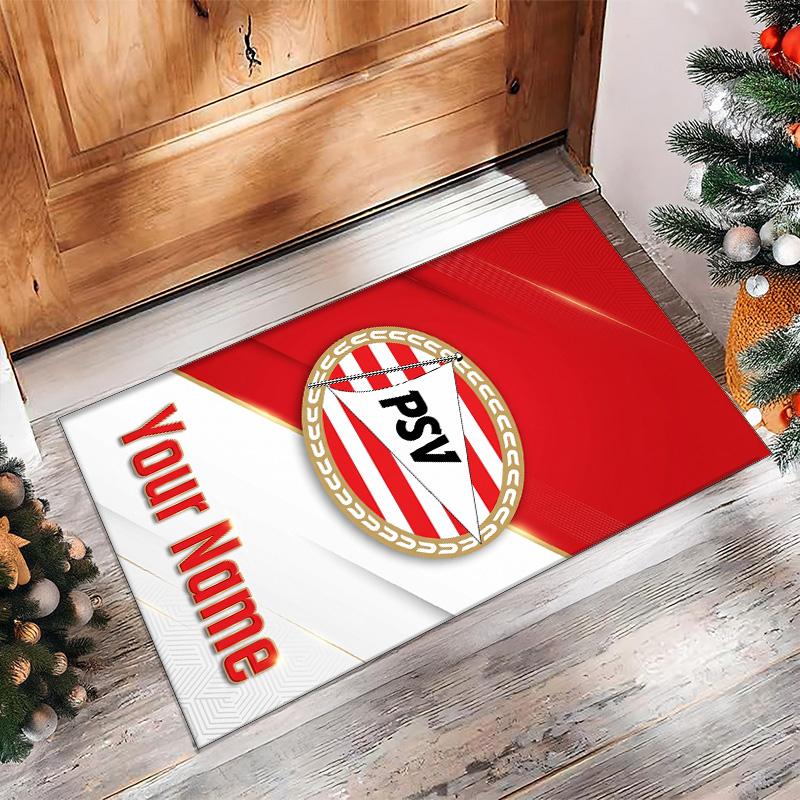 PSV Eindhoven FC Printed Crystal Velvet Rug Non‑Slip Crystal Velvet Carpet For Sofa Bedroom Indoor Home Decoration