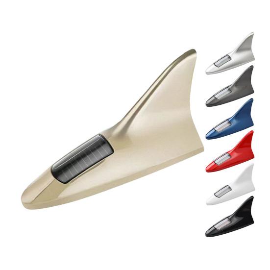 Solar Shark Fins Antenna Light for Car Roof Top LED Warning Lamp with Magnetic Mount Waterproof Auto Tail Decorative Night Safety Light for Cars