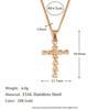MamacitaSlay Classic Luxury Heart Water Drop Zircon Cross Pendant 1.8mm Chain Necklace Trendy Women's Stainless Steel Jewelry
