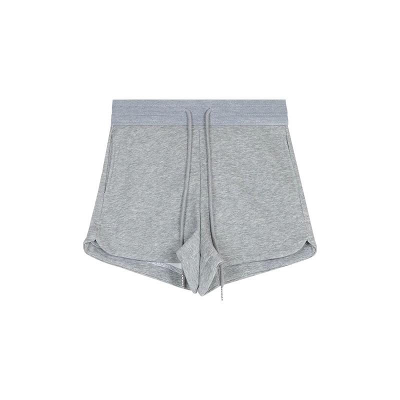 2025 Women's Summer High Waist Slimming Loose Straight-Leg Drawstring Shorts - Black Casual Versatile Sportswear