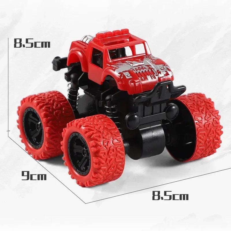 Monster Trucks Pull Back Vehicles Cars 360° Rotation 4 Wheels Drive Durable Friction Powered Push and Go Toys Truck Playset