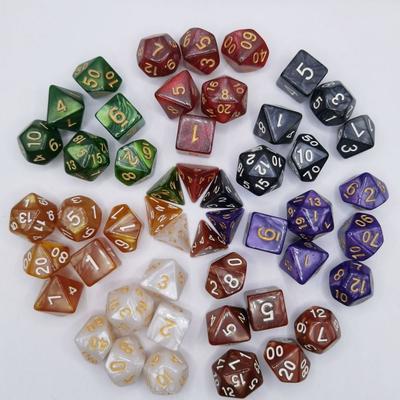 7Pcs/set 7-Die DND Dice Multifaceted Table Game D4 D6 D8 D10 D12 D20 Game Dice Party Game Acrylic Polyhedral Dice TRPG DND