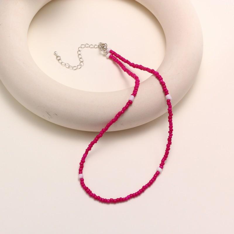 Neue Dopamin-Bonbonfarbe Reiskorn-Halskette, Böhmische Handgemachte Perlen-Halskette Schmuckzubehör