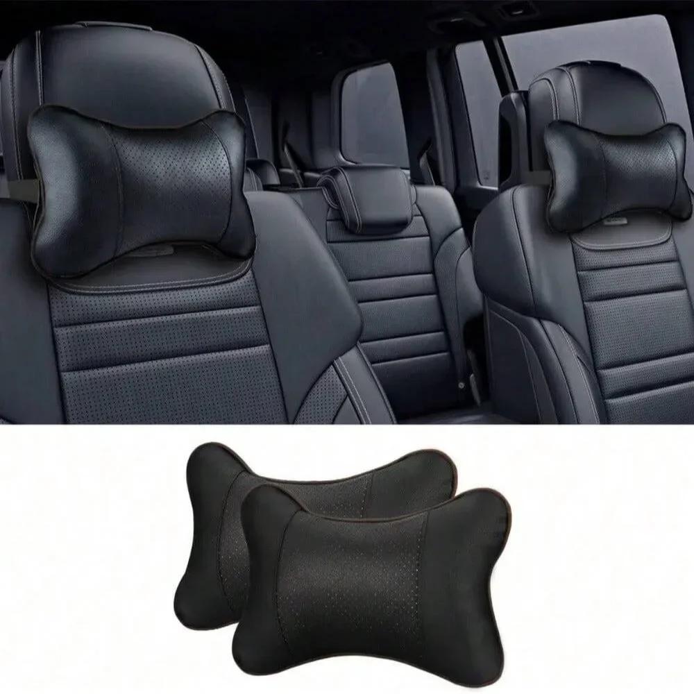 Car Seat Headrest with Breathable Mesh - Safety Head & Neck Rest, Relaxation Pillow & Auto Protector