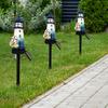 Solarbetriebenes Leuchtturm Rasenlicht Außen Wasserdicht LED Gartendekor mit Autosensor Feiertagsmotivierter Gartenstecker für Halloween Weihnachten