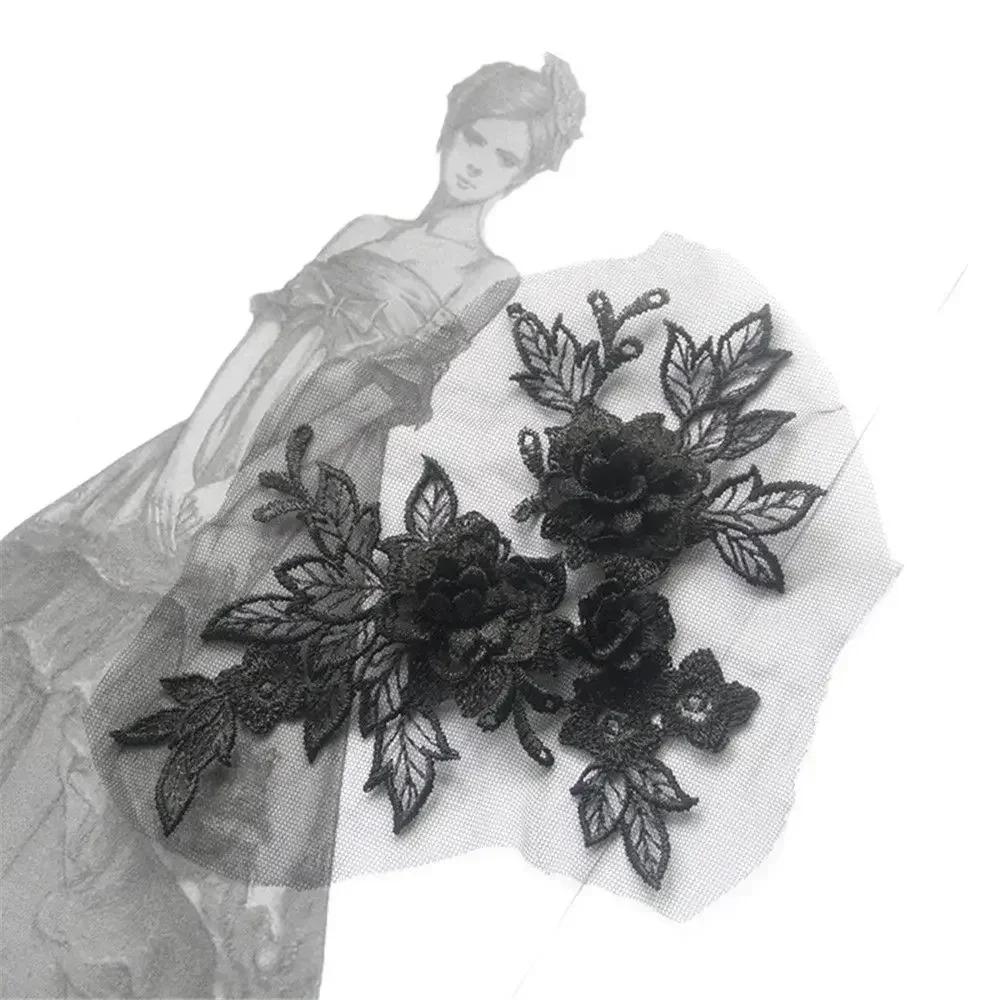 Вышитая Аппликация Кружево Цветочная Нашивка Фиолетовая Большая Цветочная Нашивка Декор Одежды Нашивка для Пришивания Аксессуар DIY Декор Одежды