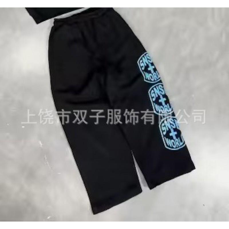 Teens Hoodie Set Letter Print Loose Fit Casual Sweatshirt Men Women