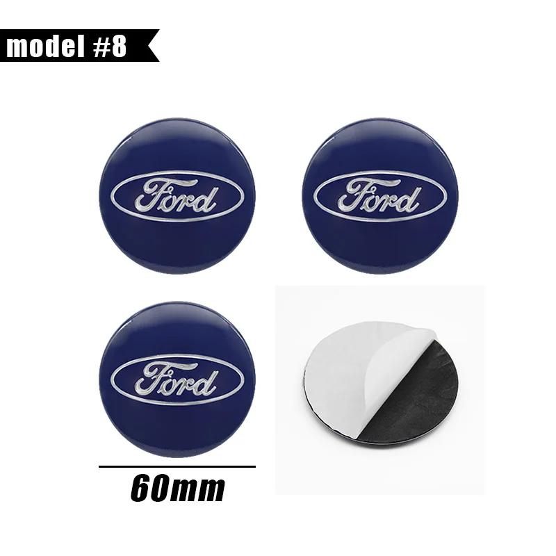 Car Sticker Hot For Ford 4Pcs 56/60/65mm Car Wheel Stickers Center Hub Cap Car Emblem Badge Decal For Ford Focus Fiesta Ranger M