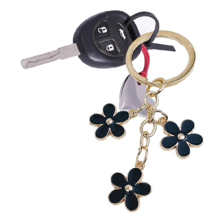 Colorful Flower Keychain Zinc Alloy Floral Keyrings Fashionable Bag Charm Key Holder Ornament Gift for Women and Teens
