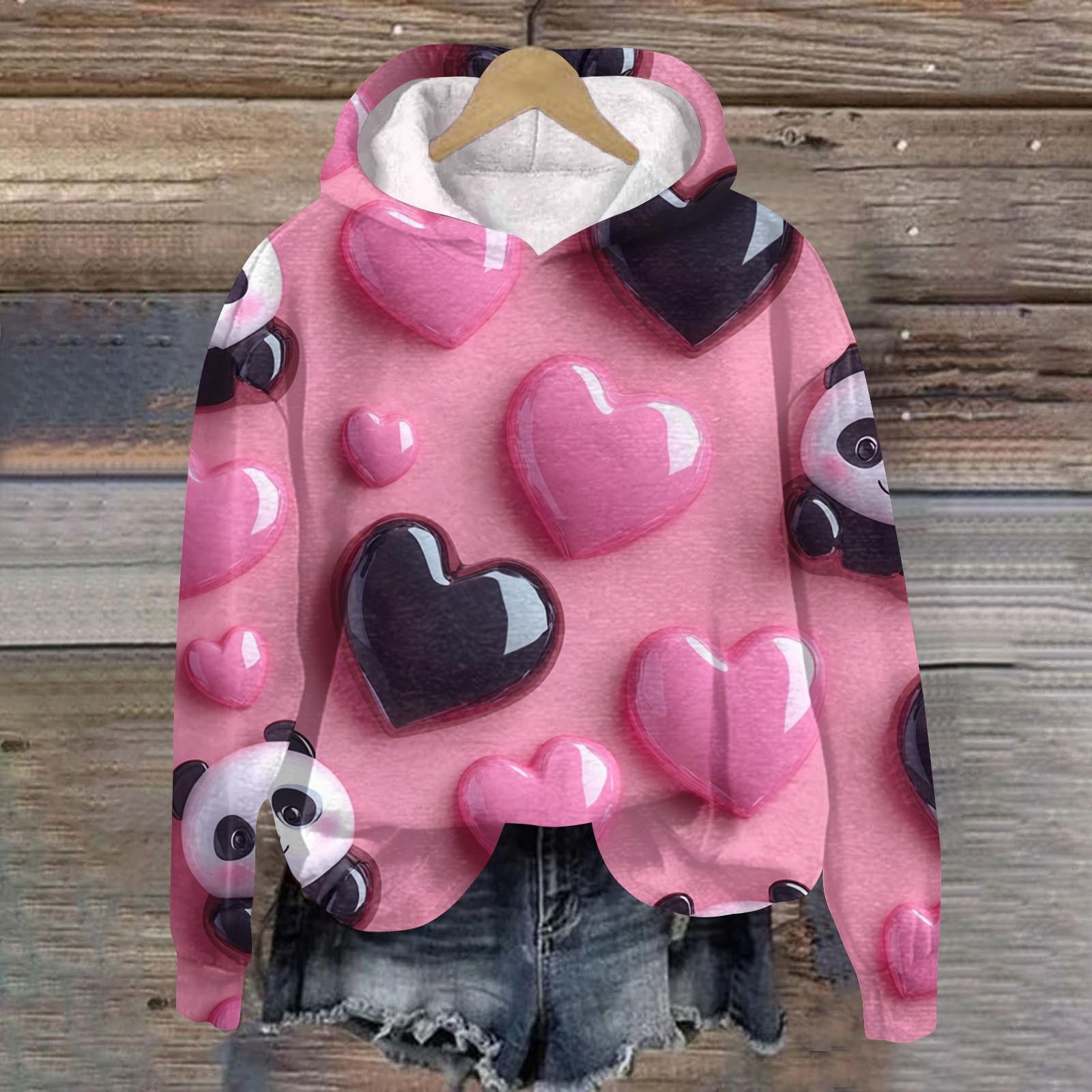 

Женская плюшевая теплая повседневная куртка с принтом ко Дню святого Валентина, зимняя куртка M чёрный