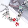 5pcs/lot Alloy Big Hole Beads Colorful Five Petal Flower Loose Bead For DIY Exquisite Bracelet Necklace Jewelry Making Wholesale