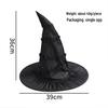 Black Ruffled Lace Velour Witch Hat with Harry Map Design