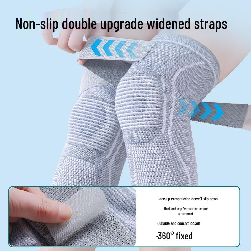 Unisex Cross-Border Sports Knee Pads: Non-Slip Silicone Joint Sleeves for Running, Basketball, and Mountaineering with Shock Absorption.