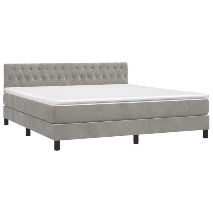 Maison Exclusive - Sommier à lattes de lit avec matelas LED Gris clair 180x200 cm