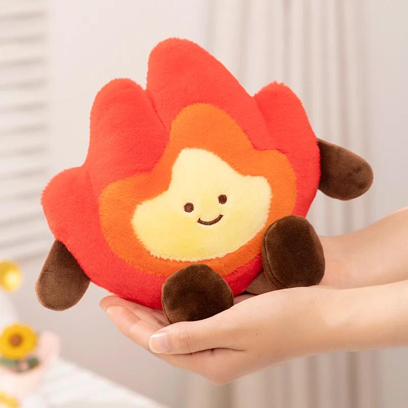 Simulation Bonfire Plush Toy Soft Stuffed Cartoon Fire Doll Creative Pillow Back Cushion Room Decor Christmas Gifts