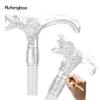 Yellow Wolf Head Biting Walking Cane Fashion Decorative Walking Stick Gentleman Elegant Cosplay Cane Knob Crosier 92cm