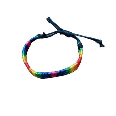 Six-Color Rainbow Peace & Fortune Five-Color Rope Bracelet Anklet - Handmade Woven Festive Gift.