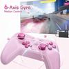 EasySMX T37 Wireless Gamepad, Bluetooth Gaming Controller for Nintendo Switch, PC, Steam Deck, 6 Axis Gyro Motion Control(Pink)